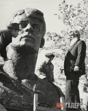 Доработка памятника Сергею Есенину в Рязани. 1975