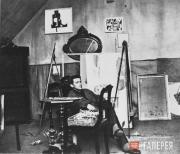 Ivan Puni in his studio in Berlin