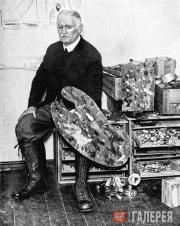 MUNCH IN HIS STUDIO. C. 1930